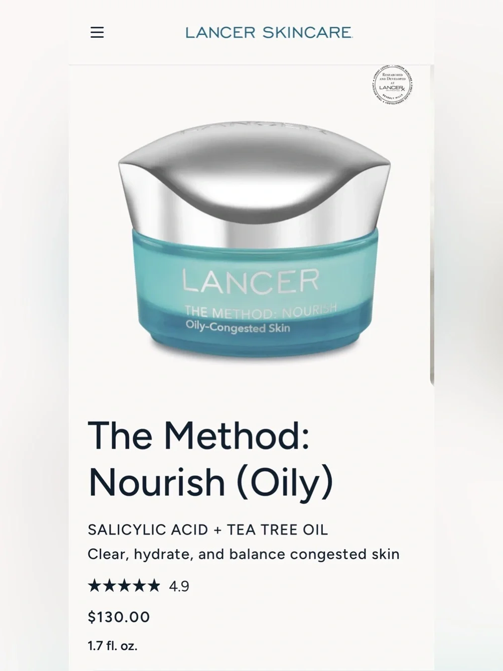 The Method: Nourish Oily Skin Cream - Aqua